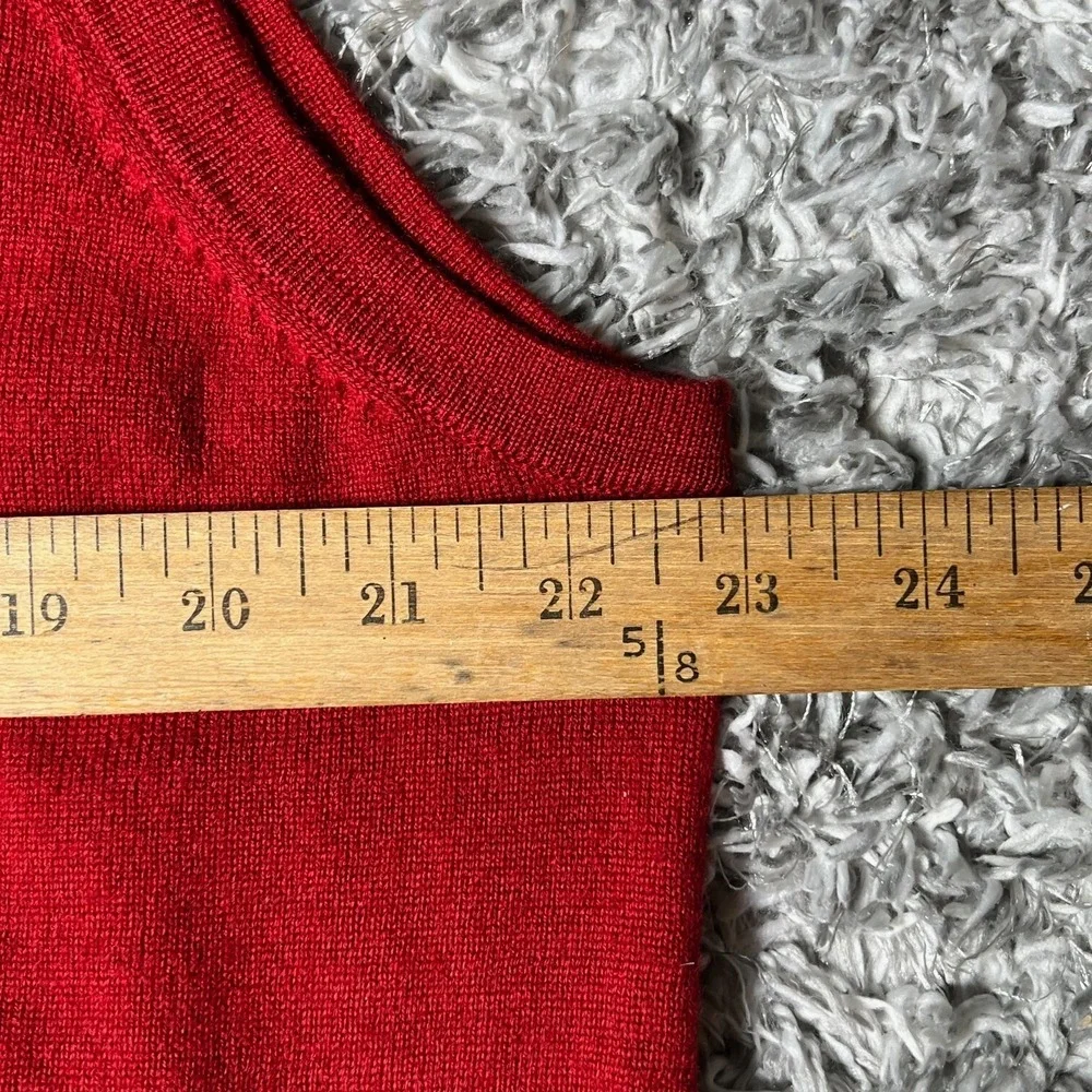 Pendleton Merino Wool Sweater Vest Burgundy V-Neck Sleeveless Knit Top‎ Mens L